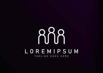 Social connection logo design. Vector illustration of social human relationship. Modern logo design with line art style.