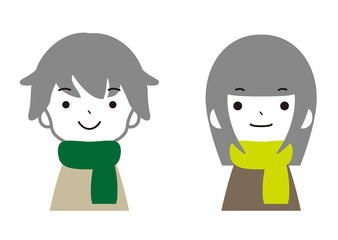 マフラー　男の子と女の子