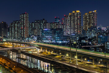 Fototapeta na wymiar Night view of Seoul, South Korea
