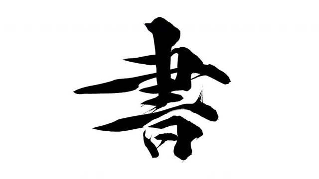 モーション筆文字「書」アルファ付き素材 Kanji 「write」in English mean筆文字で描かれていくようにプロの書道家が書いた文字をモーションさせた素材ですIt is a brush Chinese characters(Kanji) written by a professional Japanese calligrapher.