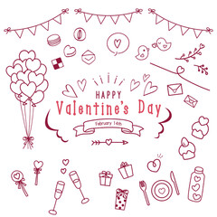 手描きのバレンタインコレクション (線画)/ Hand-Drawn Valentine's Day Collection (Line Art)