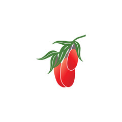 Goji berries logo. Isolated goji berries on white background