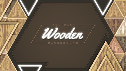 Abstract Triangular Wooden Background