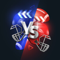 Realistic American Football Versus VS Background