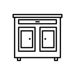  cabinet icon line style vector