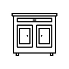  cabinet icon line style vector