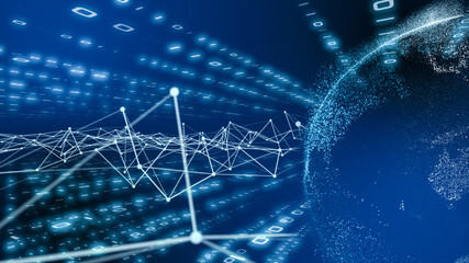 デジタル営業　在宅勤務　テレワーク　IoTによる大都市のデジタル化 背景画像のイメージ