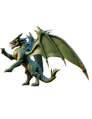 Fototapeta premium 3d ilustrtion black dragon wyvern