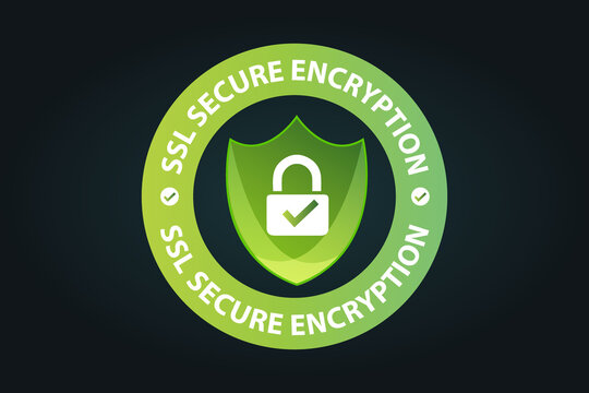 SSL secure encryption vector stamp illustration, website  security abstraction icon