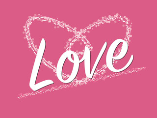 valentines day love day background. text with bokeh flat icon. vector illustration romantic greeting card and poster design.