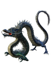 3d ilustration East dragon oriental wyvern