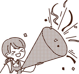 主婦・女性保育士　モノクロコミック風