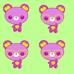 Naklejka premium set of cute animal
