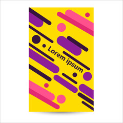 Covers with flat geometric pattern. Cool colorful backgrounds.