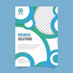 Business solutions poster corporate template. - Vector.