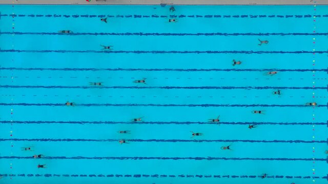 Top down view of swimming pool