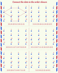 Obraz premium Worksheet for children. Connect the dots in the order shown