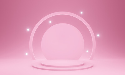3D Pink Valentine stage mockup