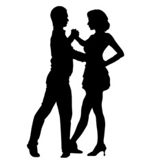 Silhouette Of A Dancing Couple
