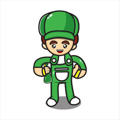 mascot for cleaning services with design eps 10