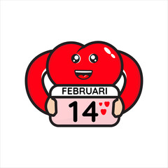 mascot love cute valentines day