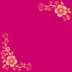 Vector frame of flowers. Vintage floral elements Isolated botanical illustration for a postcard.	