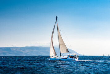 Fototapeta premium Yacht in the Adriatic sea off the coast of Croatia