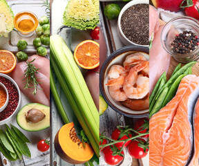 Healthy food collage