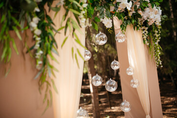 wedding decoration in the forest
