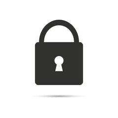 lock icon on white background, vector