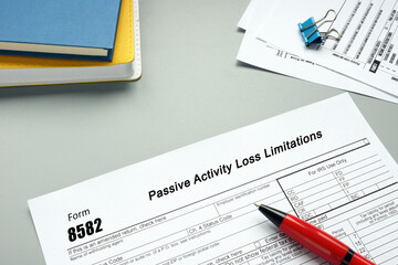  Financial concept meaning Form 8582 Passive Activity Loss Limitations with inscription on the sheet.