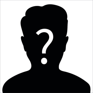 Man silhouette profile picture - vector