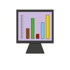 picture statistics, market graph on white background