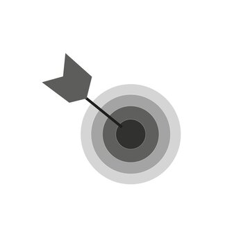 image of an arrow at a target on a white background vector