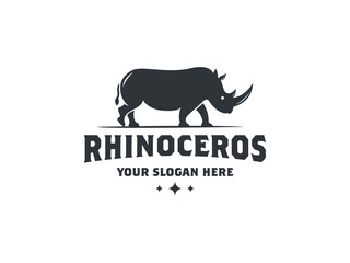 rhinoceros vector logo illustration vintage