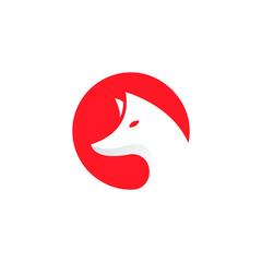 minimalist fox logo design vector