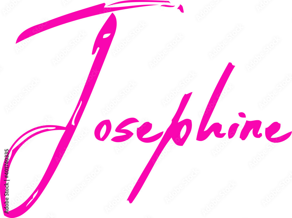 Fototapete typography typescript josephine female name in pink color