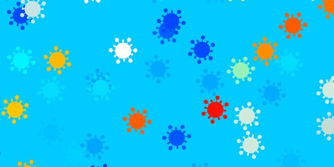 Light blue, red vector template with flu signs.