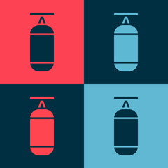 Pop art Punching bag icon isolated on color background. Vector Illustration.