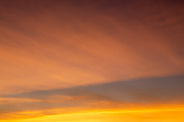 Beautiful sky. Clouds in twilight sky in evening. Colorful sky in twilight time.