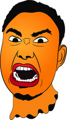 Angry men face vector