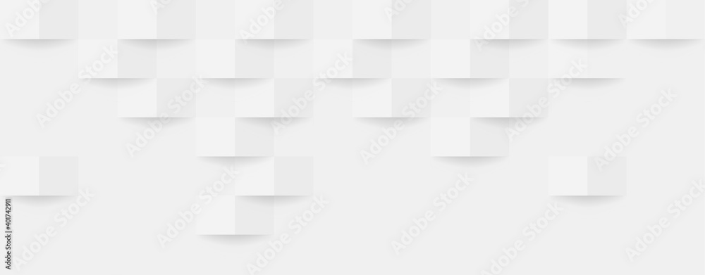 Poster abstract 3d modern square banner background. white and grey geometric pattern texture. vector art il