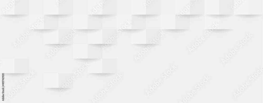 Aufkleber abstract 3d modern square banner background. white and grey geometric pattern texture. vector art il