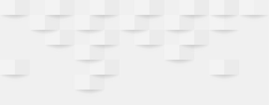 Abstract 3d modern square banner background. White and grey geometric pattern texture. Vector art illustration © Zenzeta