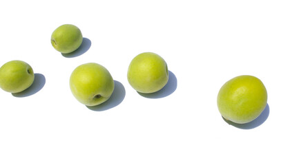 An image of Fruit of plum isolated white background.