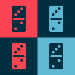 Pop art Domino icon isolated on color background. Vector.