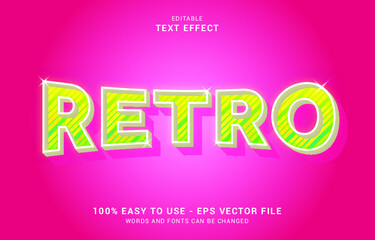 editable text effect, retro style