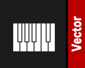 White Grand piano icon isolated on black background. Musical instrument. Vector.