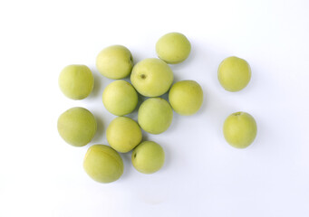 An image of Fruit of plum isolated white background.