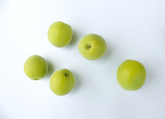 An image of Fruit of plum isolated white background.